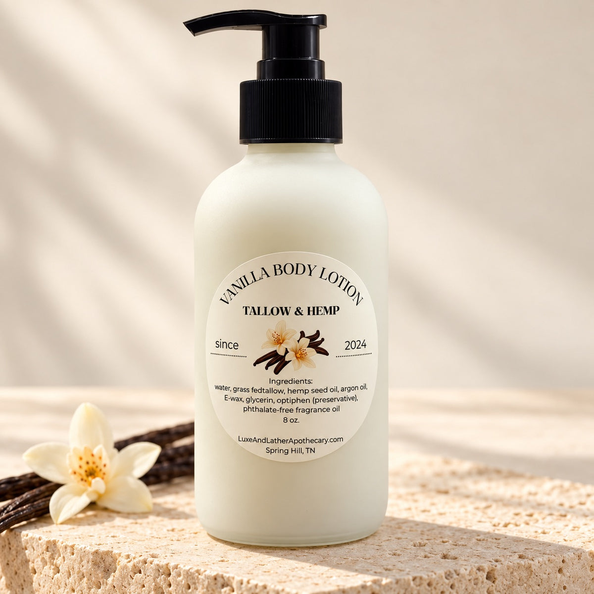 Vanilla Tallow & Hemp Body Lotion – 8 oz.