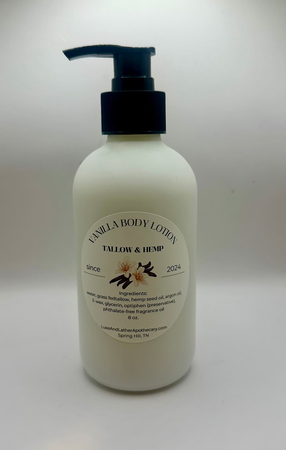Vanilla Tallow & Hemp Body Lotion – 8 oz.